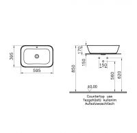 Накладная раковина VITRA Geo 7425B003-0012 схема 2