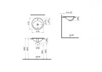 Встраиваемая раковина 47 см  VITRA S20 5467B003-0001 схема 2