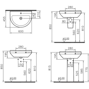 Раковина подвесная 60 см VITRA S50 5302B003-0001 ФОТО