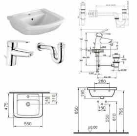 Раковина подвесная 55 см VITRA Form300 5241B003-6500 ФОТО