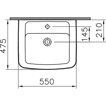 Раковина подвесная 55 см VITRA Form300 5241B003-6500 ФОТО