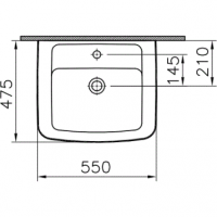 Раковина подвесная 55 см VITRA Form300 5241B003-6500 схема 3