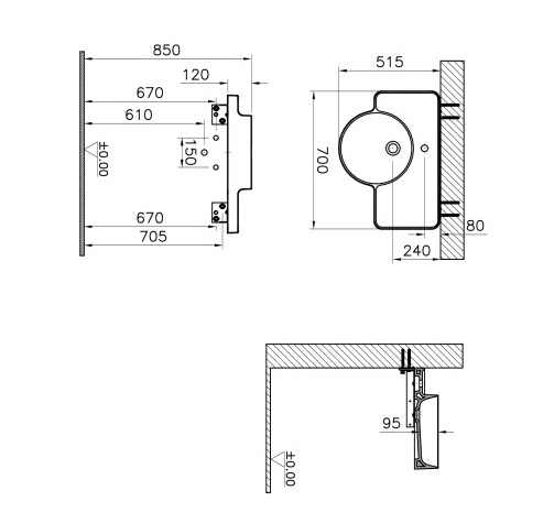 Подвесная раковина VITRA Voyage 70х51 см 7224B403-0041 ФОТО