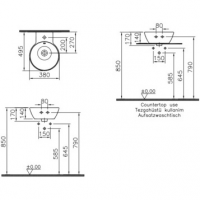 Накладная раковина 38 см VITRA Geo 4422B003-0001 схема 3