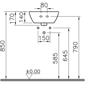 Накладная раковина 38 см VITRA Geo 4422B003-0001 схема 6