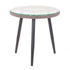 Стол кофейный NUAR круглый со стеклом (Экоротанг эрба стейпл графит)