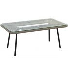 Стол  журнальный NUAR со стеклом (Экоротанг эрба стейпл графит)