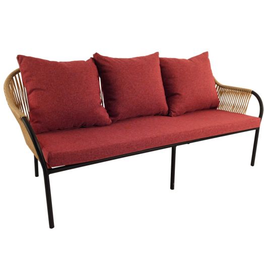 Диван NUAR 3-местный с комплектом подушек (Экоротанг эрба стейпл грано)