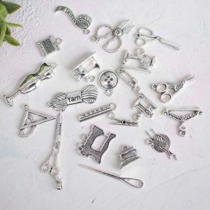 Набор подвесок "Рукоделие и хобби", ц. серебро - 20 шт./компл.