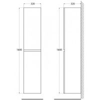 Подвесной шкаф пенал BelBagno Albano 32 ALBANO-1600-2A-SC схема 5