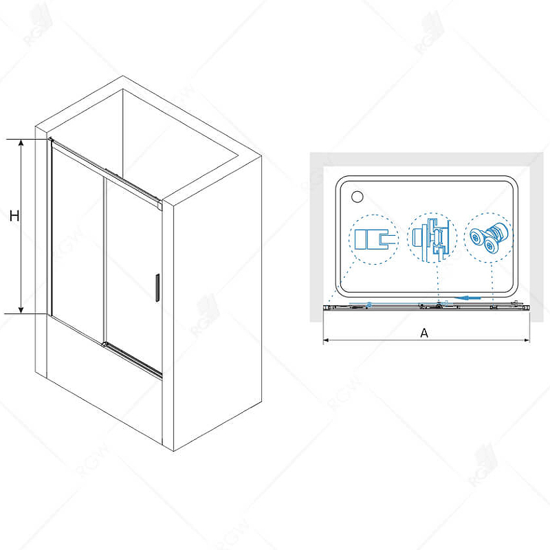 Шторка на ванну RGW Screens SC-45 170x150 34114517 схема 4