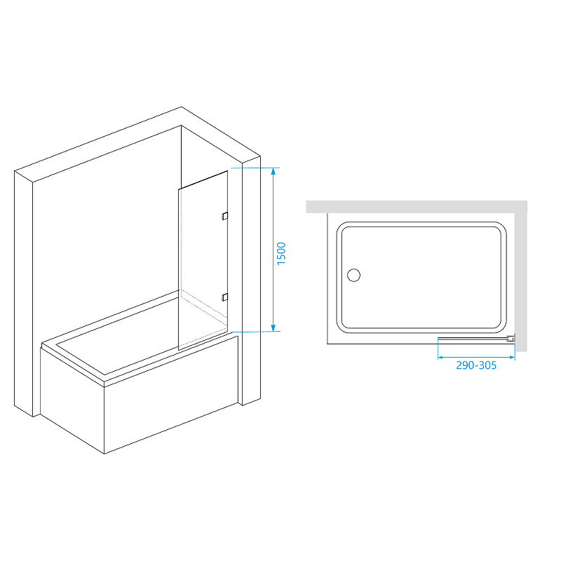 Шторка на ванну RGW Screens SC-056-2 30х150 3511056230-11 схема 3