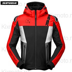 Куртка Spidi Hoodie Warrior, Черно-красно-белая