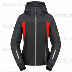 Мотокуртка женская Spidi Hoodie II H2Out, Черно-серо-неоново-красная