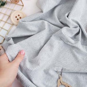 Трикотаж двусторонний - серая полоска 50*37 см.