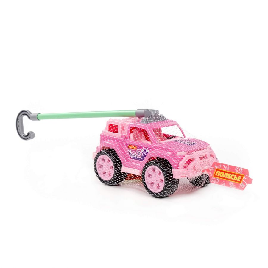 Автомобиль-каталка "Легионер" с ручкой (розовый)