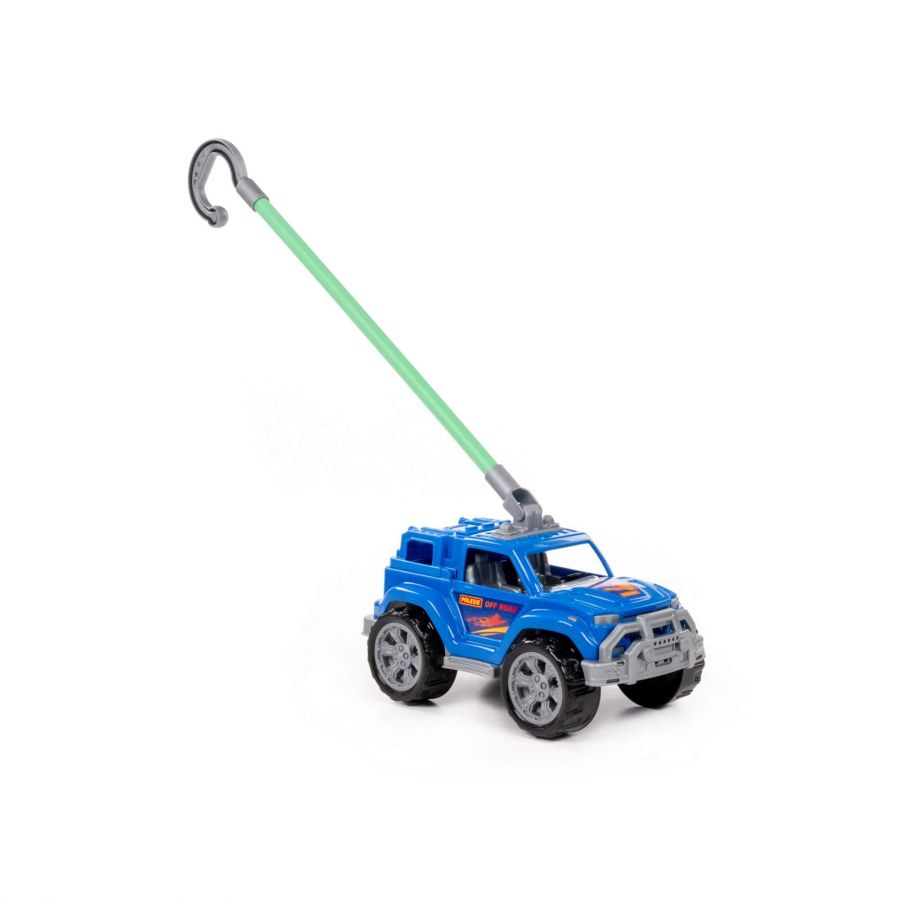 Автомобиль-каталка "Легионер" с ручкой (синий)