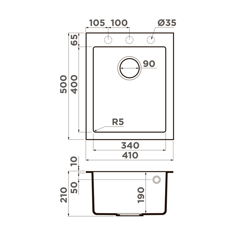 Мойка кухонная Omoikiri Bosen 41A 499381 схема 2