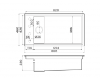 Мойка кухонная Omoikiri Kinaru Pro 86-U/I 499702 схема 2