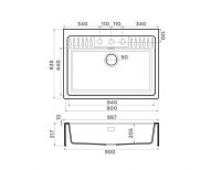 Полувстраиваемая кухонная мойка Omoikiri Kinokawa 90 схема 2