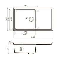 Кухонная мойка Omoikiri Sintesi 86 499713 схема 2