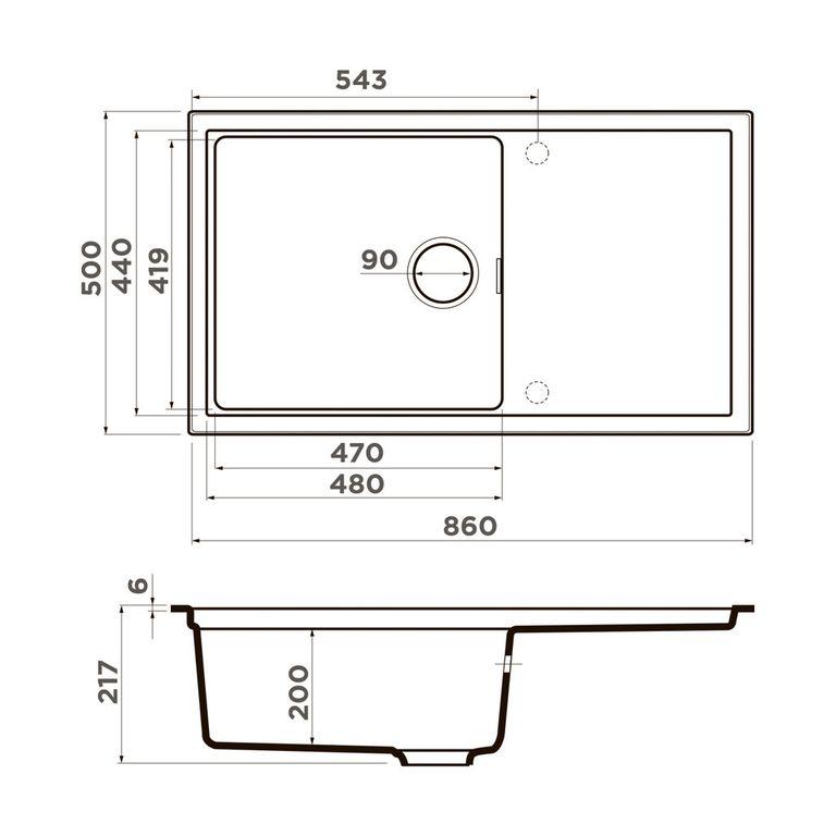 Кухонная мойка Omoikiri Sintesi 86 499713 схема 2