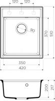 Кухонная мойка Omoikiri Daisen 42-DC 4993605 темный шоколад схема 2