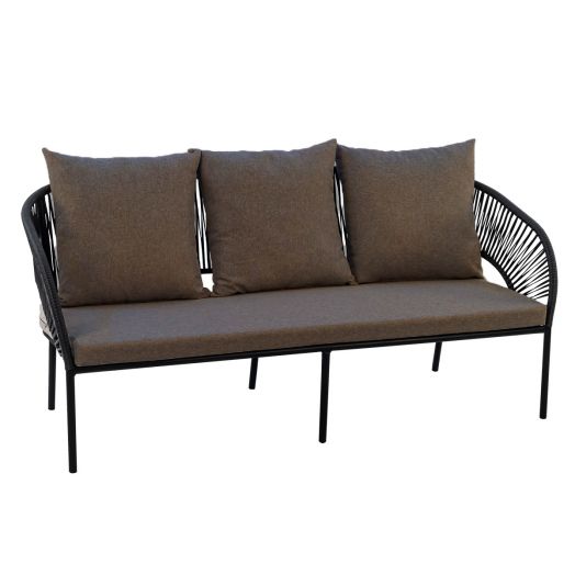 Диван LUNA 3-местный с комплектом подушек (Антрацит)