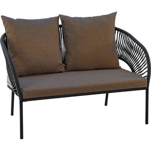 Диван LUNA 2-местный с комплектом подушек (Антрацит)