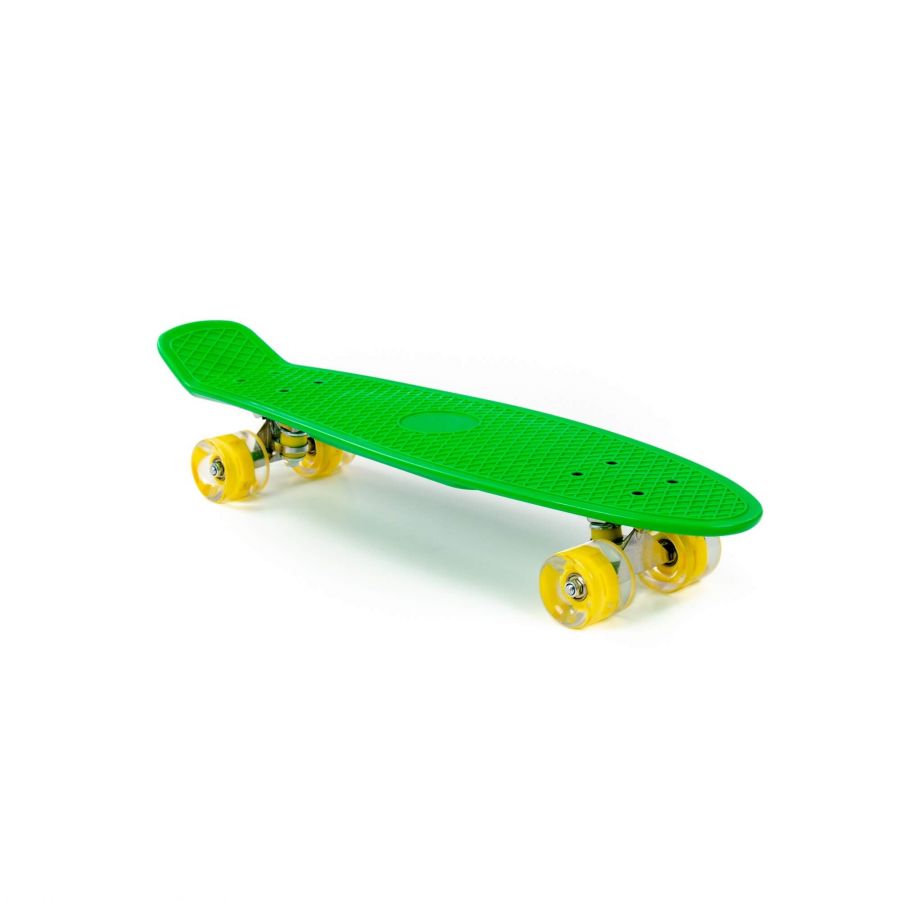Доска роликовая (66 см) (зелёная) с жёлтыми колёсами
