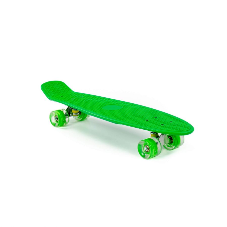 Доска роликовая (66 см) (зелёная) с зелёными колёсами