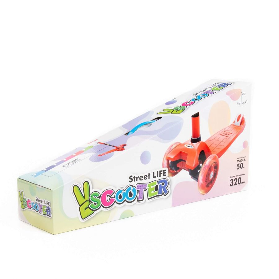 0072 Детский самокат (голубой) (в коробке)