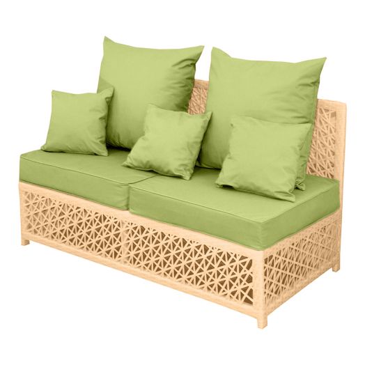 Диван VEIL 2-местный с комплектом подушек прямой (Полумесяц 7-10 мм, Айвори)