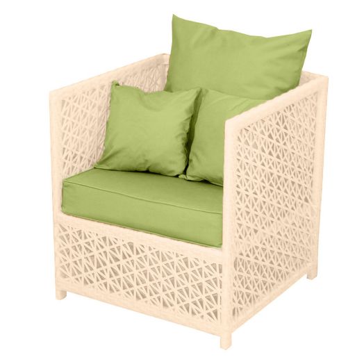 Кресло VEIL с комплектом подушек (Полумесяц 7-10 мм, Молочный)