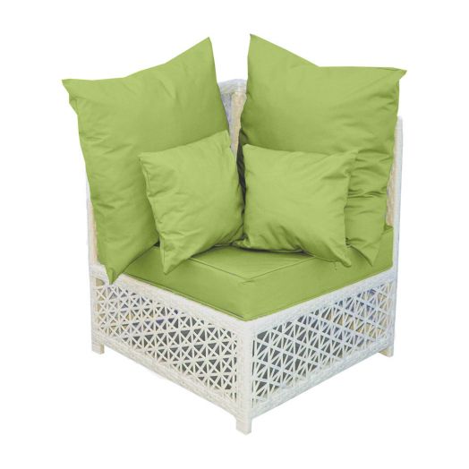 Кресло VEIL угловое с комплектом подушек (Полумесяц 7-10 мм, Молочный)