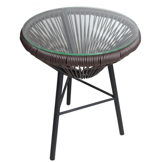 Стол ACAPULCO со стеклом (Прут soft коричневый)