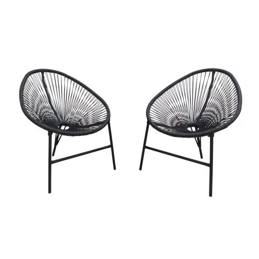 Комплект ACAPULСO (2 стула, стол) (Прут soft чёрный)