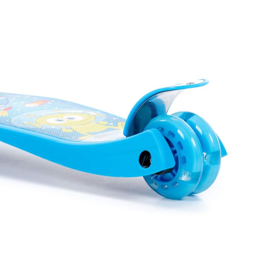 # 0072C Детский самокат (со складной ручкой) (с наклейкой V1) (голубой) (в коробке)