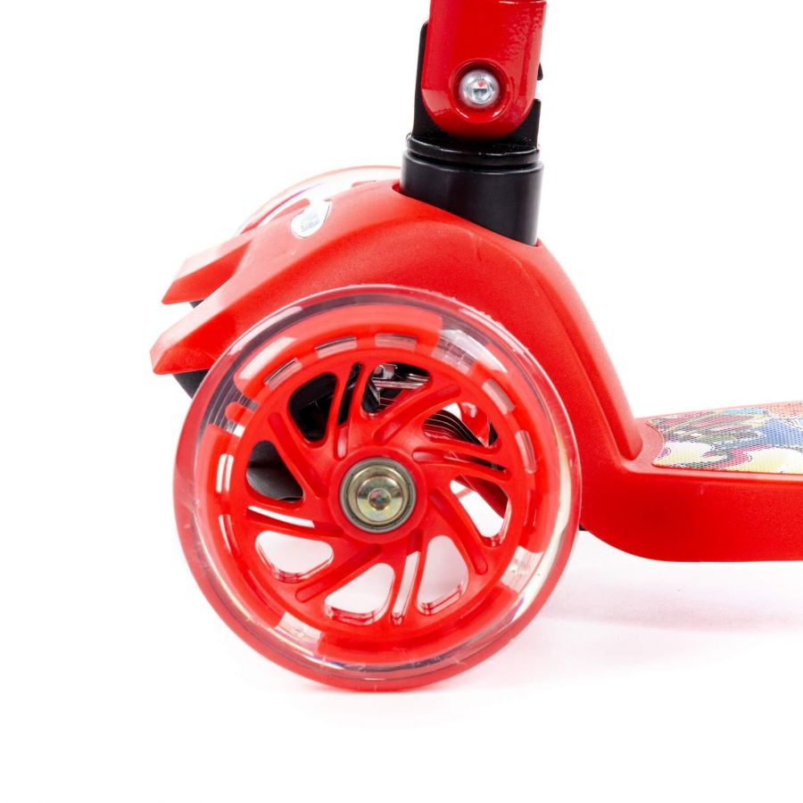 # 0072C Детский самокат (со складной ручкой) (с наклейкой V1) (красный) (в коробке)