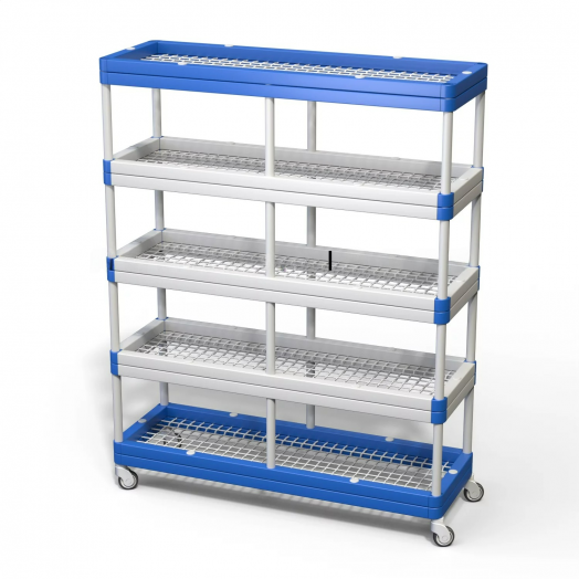 Стеллаж с полиамидной сеткой  пластиковый в бассейн  1500х610х1910 мм