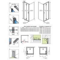 Душевое ограждение Radaway Nes 8 KDJ B со складной дверью 90 х 90 см схема 2