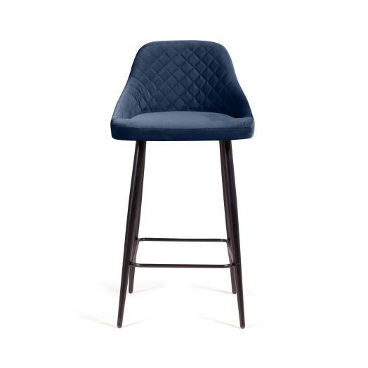 Стул барный Douglas ромб, бархат синий 29