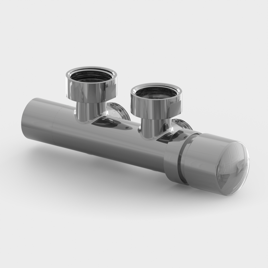 Изображение Угловая гарнитура с термостатическим управлением для подключения радиаторов  (хром) Rifar.R.Ad.L02.Chrome