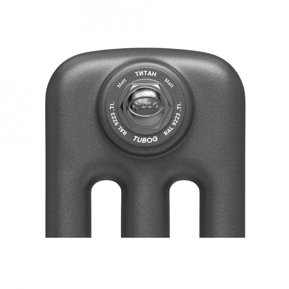 Стальной трубчатый радиатор Rifar TUBOG 3057 подключение нижнее одностороннее с термоклапаном Титан (RAL 9223) ФОТО