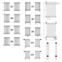 Стальной трубчатый радиатор Rifar TUBOG 2180 подключение нижнее центральное Белый (RAL 9016) схема 4 Стальной трубчатый радиатор Rifar TUBOG 2180 подключение нижнее центральное Белый (RAL 9016) схема 4