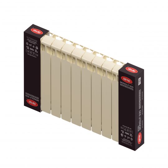Биметаллический радиатор Rifar Monolit 500 боковое подключение Айвори (RAL 1013) схема 6