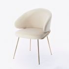 Стул с подлокотниками Garda, микровелюр бежевый, опоры золото
