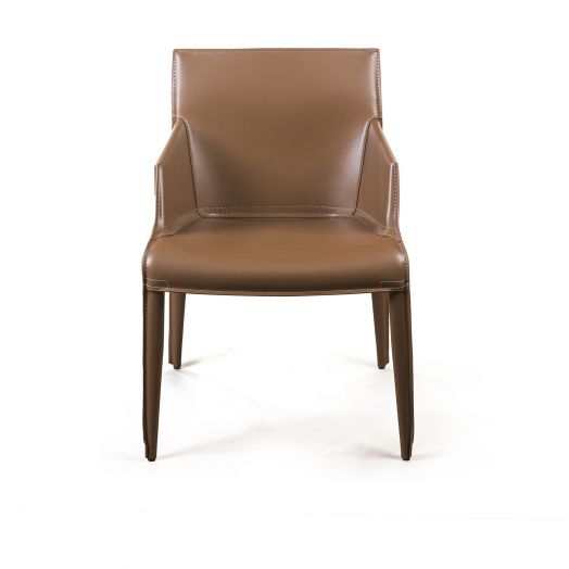 Стул с подлокотниками Morgan, экокожа коричневый