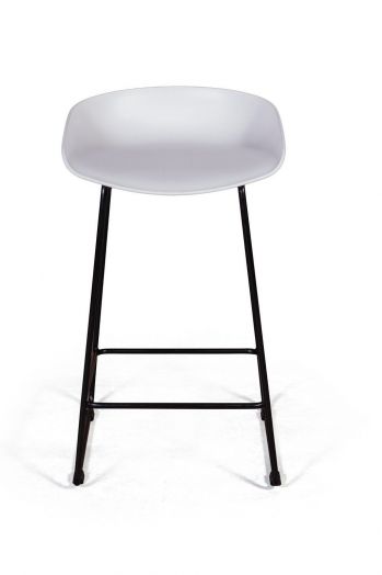 Стул полубарный Leo пластик белый
