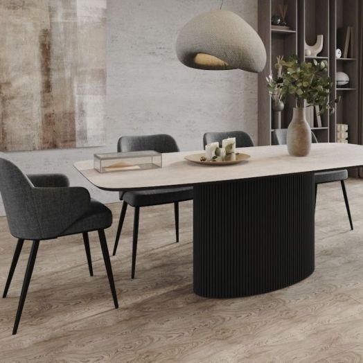 Стол Nolan 180, керамика матовая, белая / опора овал